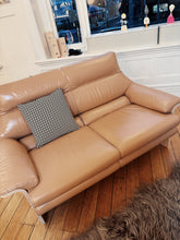 Load image into Gallery viewer, CATT / Mid Century Blonde Wood + Blush Leather Sofa Setting
