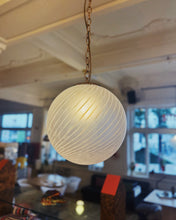 Load image into Gallery viewer, VINTAGE / Frosted Glass Swirl Ball Light
