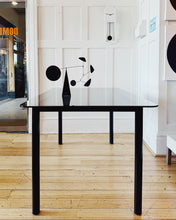 Load image into Gallery viewer, VINTAGE / Tubular Black &amp; Smoke Glass Rectangular Dining Table
