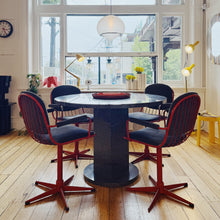 Load image into Gallery viewer, VINTAGE / Red &amp; Grey Swivel Chairs - Set of 4
