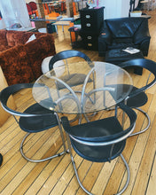 Load image into Gallery viewer, POST MODERN / 1980s Italian Canasta Chrome + Leather Chairs
