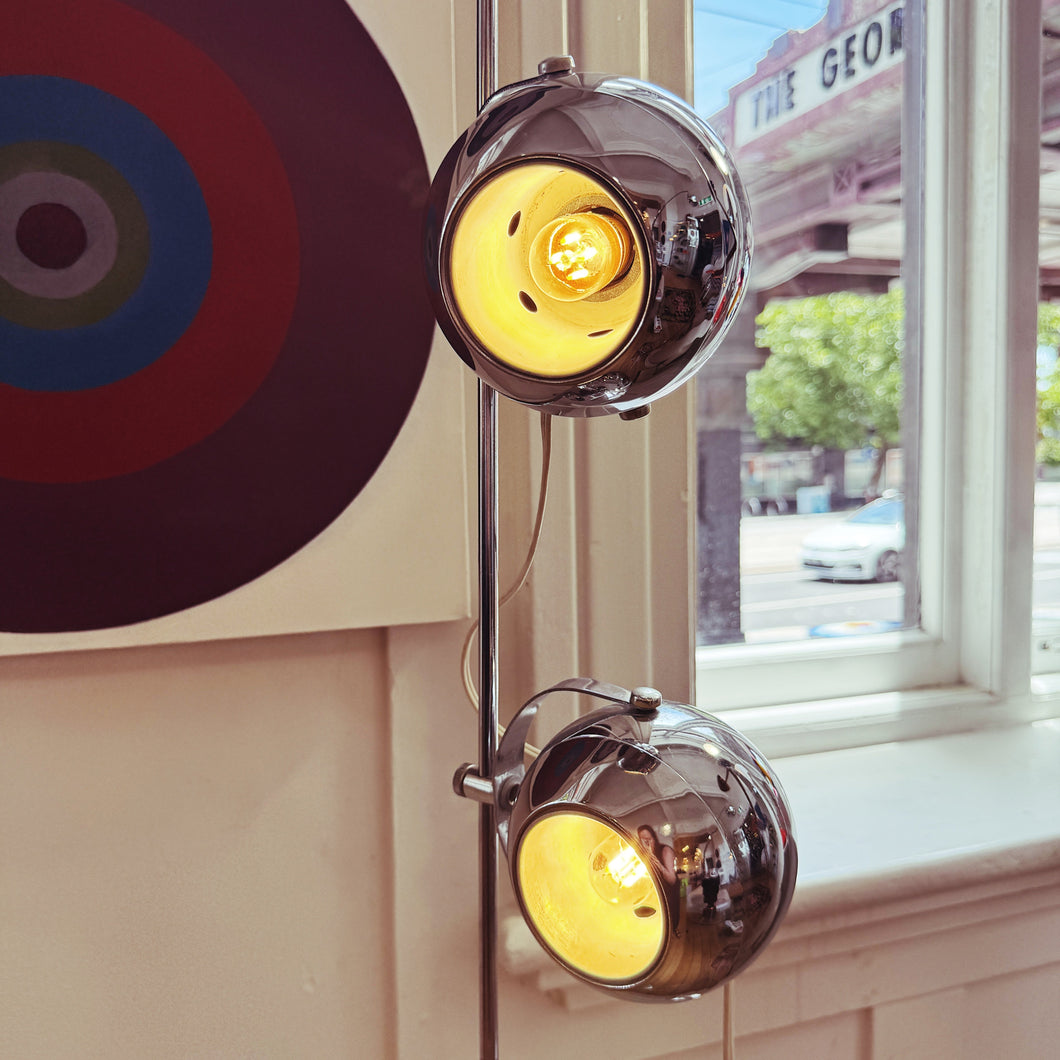 VINTAGE / Eyeball Lamp - Dual Head Chrome