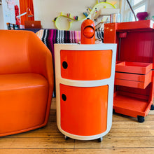 Load image into Gallery viewer, KARTELL / 1960s Vintage Orange &amp; Cream Componibili by Anna Castelli Ferrieri
