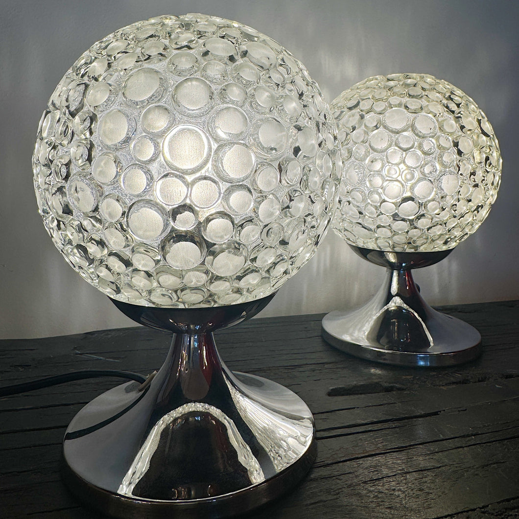 VINTAGE / Bubble Glass Tulip Base Lamps