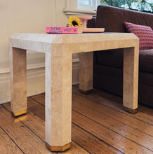 Load image into Gallery viewer, MAITLAND SMITH / Brass and Tessellated Stone Side Table
