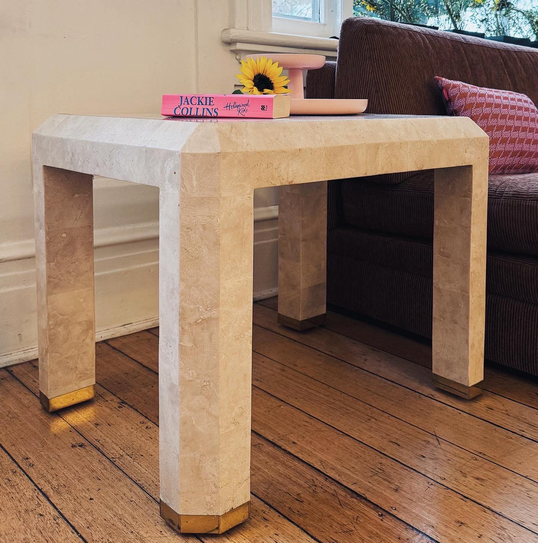 MAITLAND SMITH / Brass and Tessellated Stone Side Table