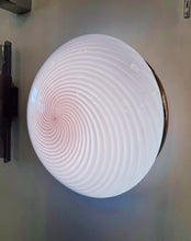 Load image into Gallery viewer, VINTAGE / Murano Swirl Bubblegum Pink Ceiling/Wall Light
