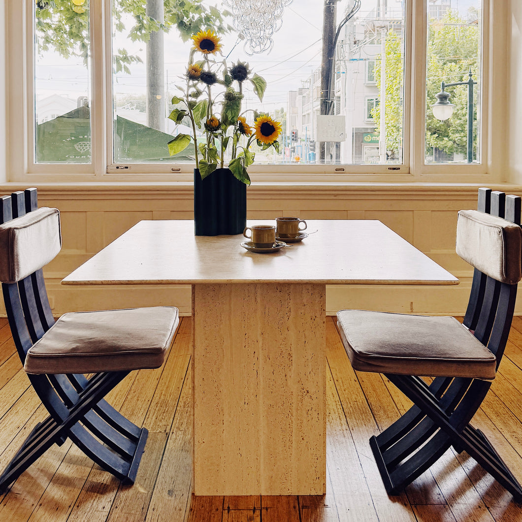 VINTAGE / Travertine Square Dining Table