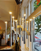 Load image into Gallery viewer, GAETANO SCIOLARI / 1970&#39;s Scultura Chrome Chandelier
