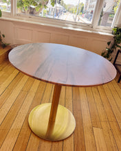 Load image into Gallery viewer, CONTEMPORARY / CAFE TABLE W/PINK MARBLE TOP + BRASS BASE
