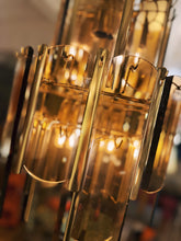 Load image into Gallery viewer, AMBER CHANDELIER / 3 Tier Italian Amber &amp; Brass Chandelier
