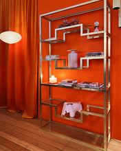 Load image into Gallery viewer, PIERRE VANDEL / Gold Etagere W/clear Glass Shelves
