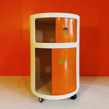 Load image into Gallery viewer, KARTELL / 1960s Vintage Orange &amp; Cream Componibili by Anna Castelli Ferrieri
