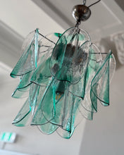 Load image into Gallery viewer, MAZZEGA / Murano Leaf Chandelier w/Clear &amp; Green Prisms
