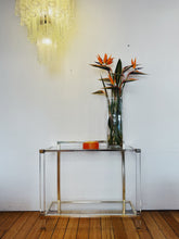 Load image into Gallery viewer, PIERRE VANDEL PARIS / 1970s Lucite &amp; Gold Gilt Console Table
