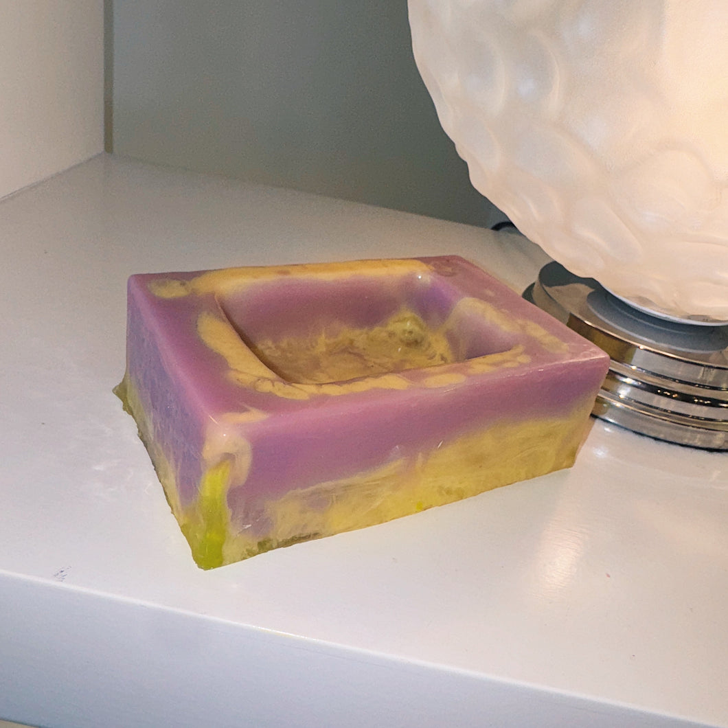 RESIN / Vessel / Handmade / Lilac & Yellow