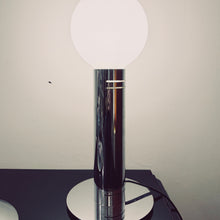 Load image into Gallery viewer, VINTAGE / Chrome Pillar Lamp w/Frosted Globe
