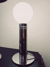 Load image into Gallery viewer, VINTAGE / Chrome Pillar Lamp w/Frosted Globe

