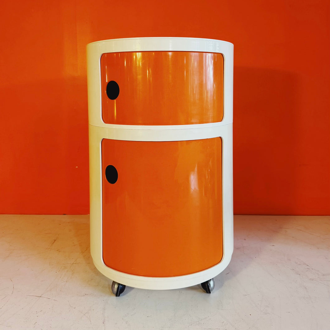 KARTELL / 1960s Vintage Orange & Cream Componibili by Anna Castelli Ferrieri