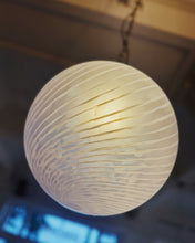 Load image into Gallery viewer, VINTAGE / Frosted Glass Swirl Ball Light
