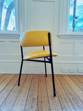 Load image into Gallery viewer, KENDALL / 1960&#39;s Set of Four Tripod Tub Chairs in Blue + Yellow
