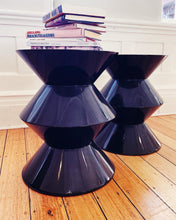 Load image into Gallery viewer, POST MODERN / Black Mirrored Zig Zag Side Table
