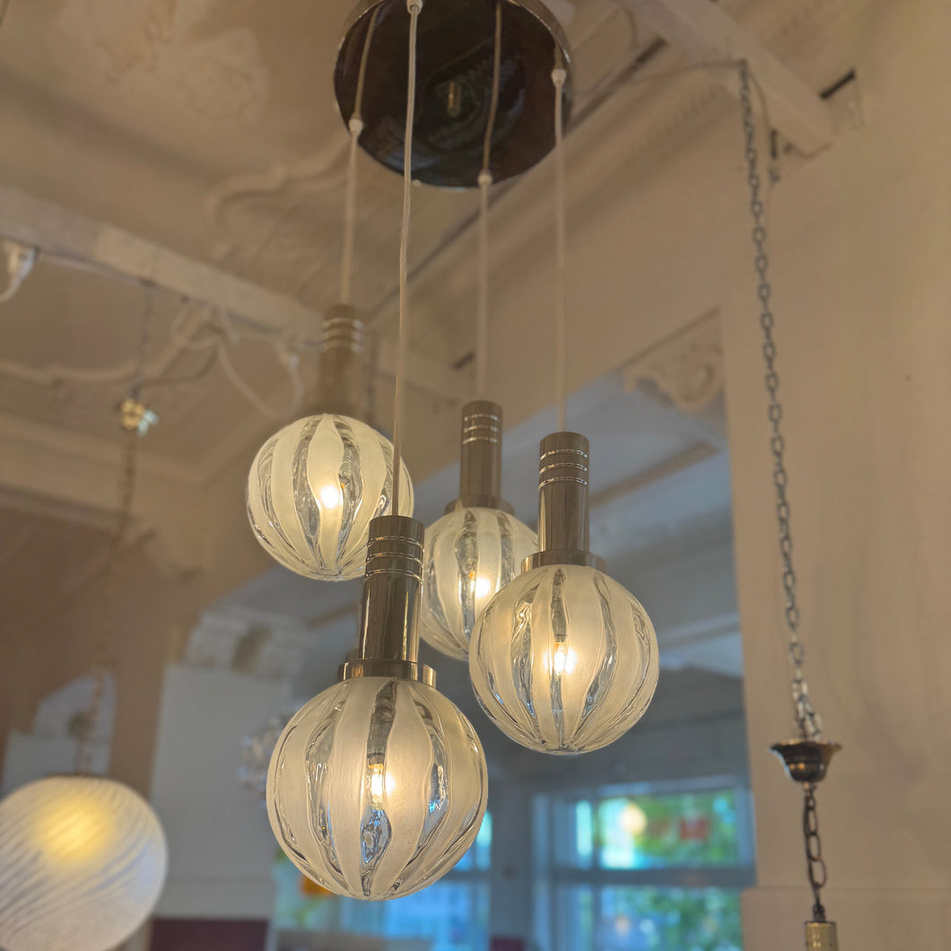 VINTAGE | Cascading 4 Shade Pendant with Melon Glass