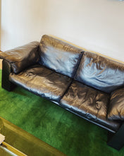 Load image into Gallery viewer, ARTIFEX / Post Modern Black Leather Two Seater Sofa

