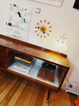 Load image into Gallery viewer, VINTAGE / 1960s Mid Century Wood + Glass Sideboard + Drawers
